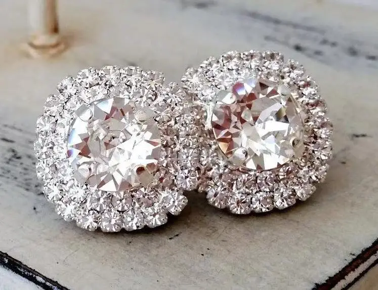

2022 Fashion Round Opal Zircon Stud Earrings For Women Jewelry Gift Friends' Accessories