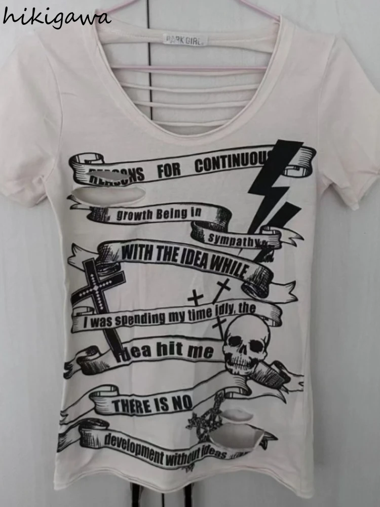 Летняя женская футболка Y2k укороченные топы туника футболки с короткими рукавами