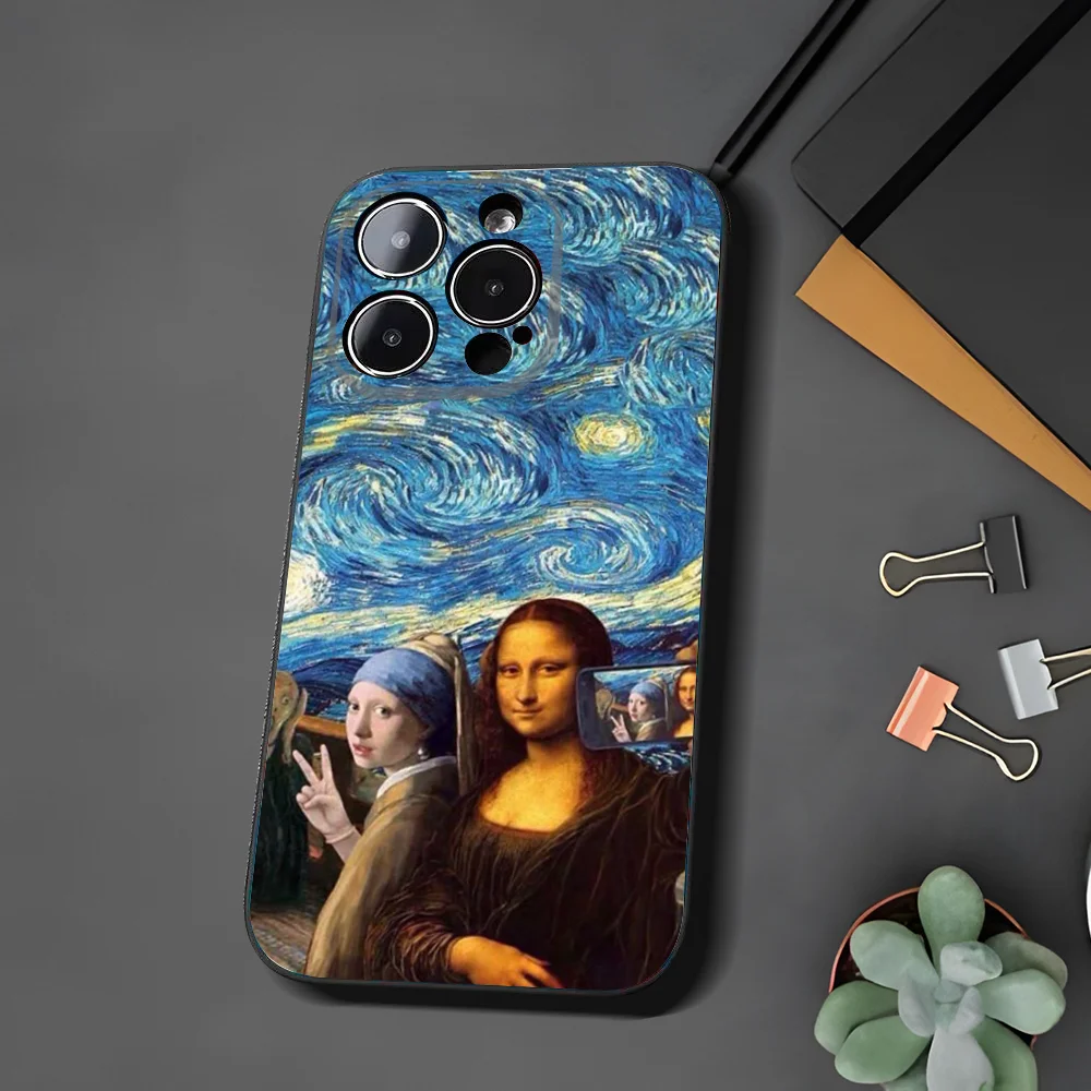Leonardo Da Vinci Mona Lisa Phone Case For Xiaomi 11 Redmi Note 5G 8T 9A 9 10T Note8Pro Note9 12SUltra Black