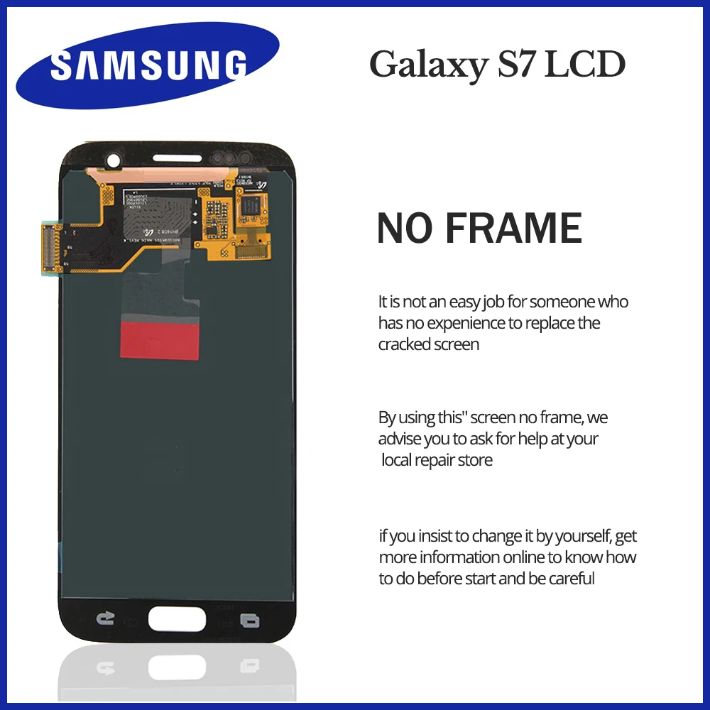 100% протестированный 5 1 ''оригинальный G930F дисплей для Samsung Galaxy S7 с рамкой G930 ЖК