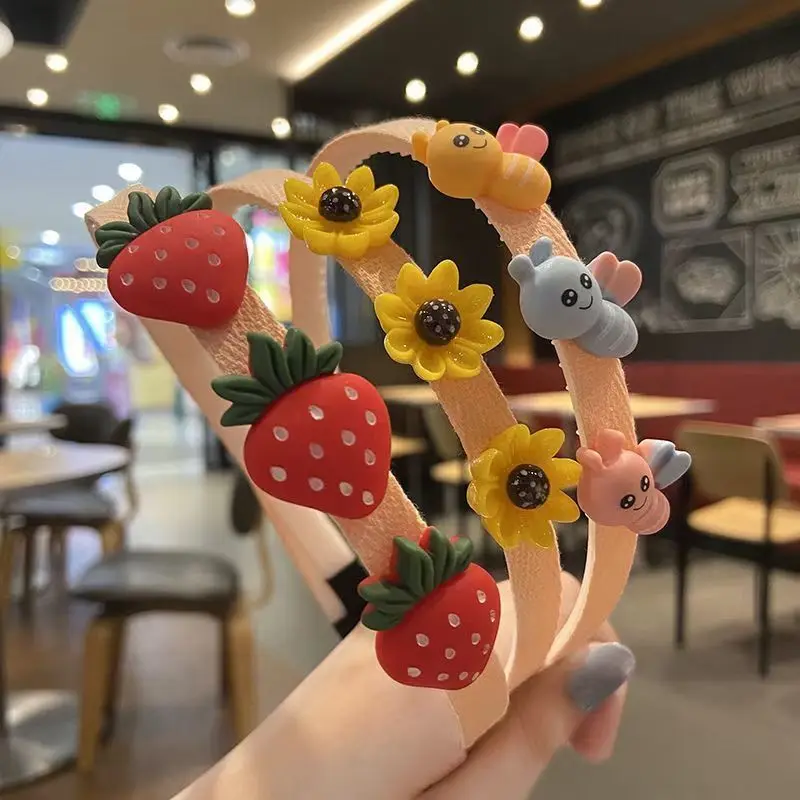 

3 Pieces Girls Headbands with Teeth Cute Flower Hairband Pink Plastic Headband for Girls Kids Children Teens