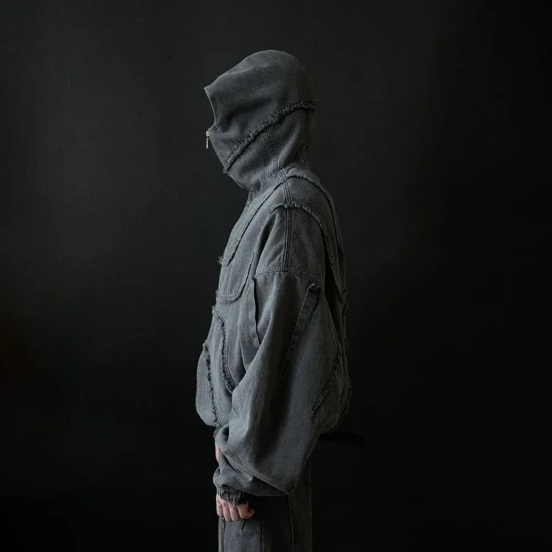 Мужская джинсовая куртка Y2K с двойными молниями размер S - XXXL цвет в ассортименте