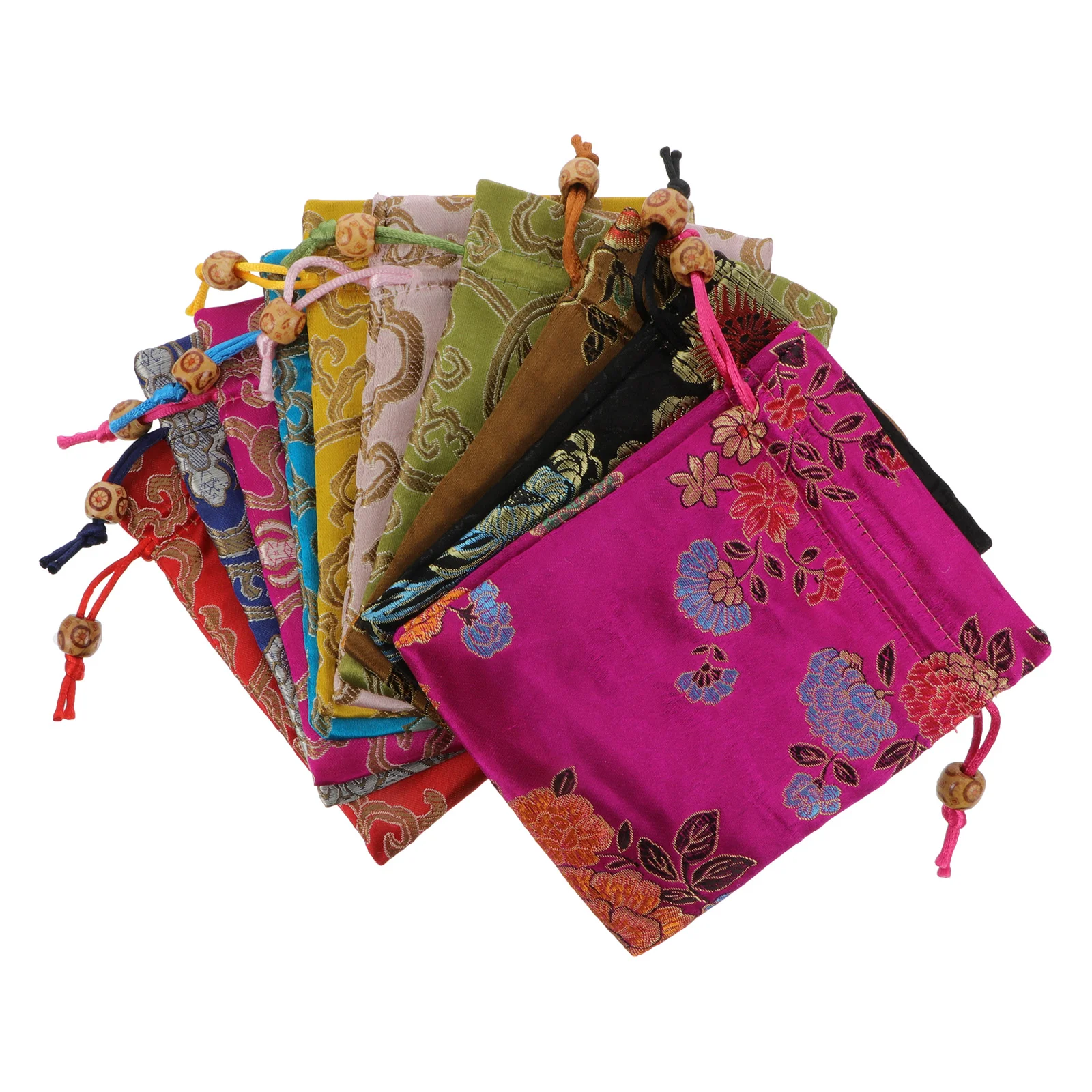 

Drawstring Gift Pouch Brocade Candy Jewelry Wedding Container Storage Packing Sachet Coin Purses Silk Pouches