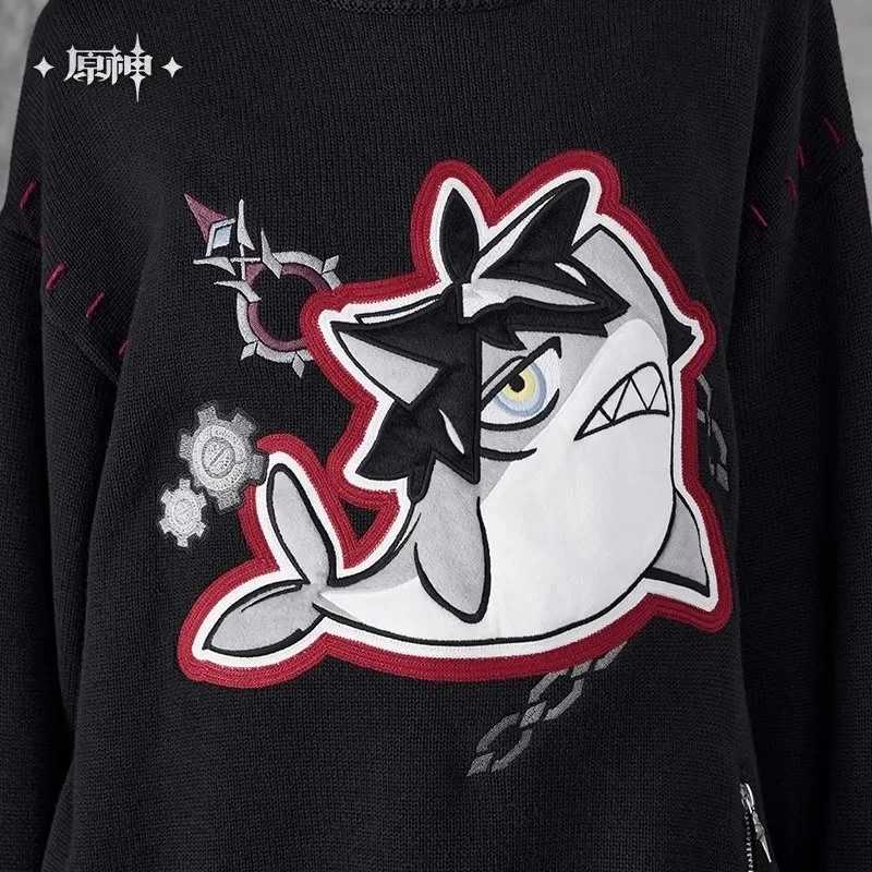 Официальная аниме-игра Genshin Impact Wriothesley вязаная толстовка с круглым вырезом для