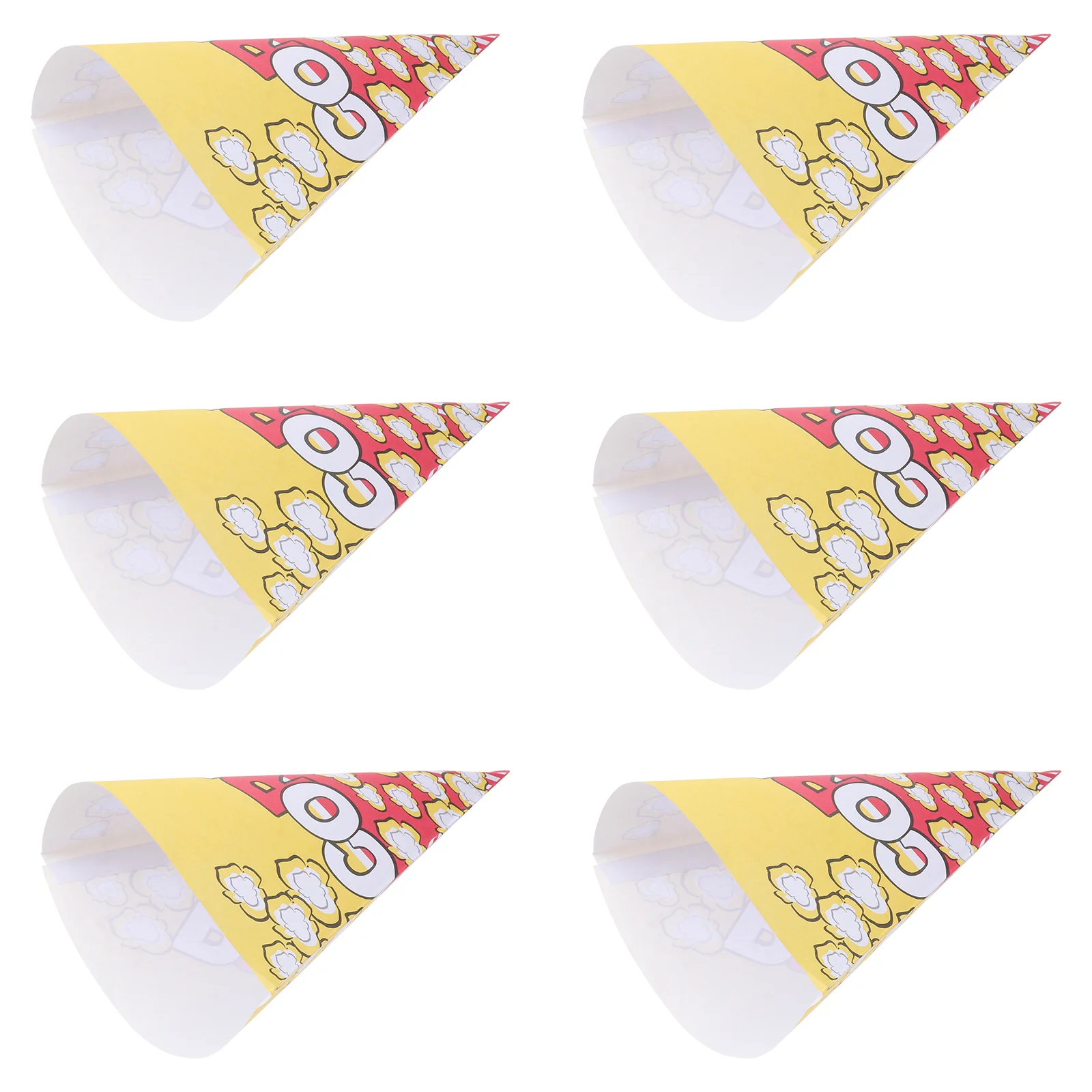 

50pcs Cone Shape Popcorn Paper Bags with Tapered Tips Multifunction Paper Treat Bags for Popcorn Candy Snack