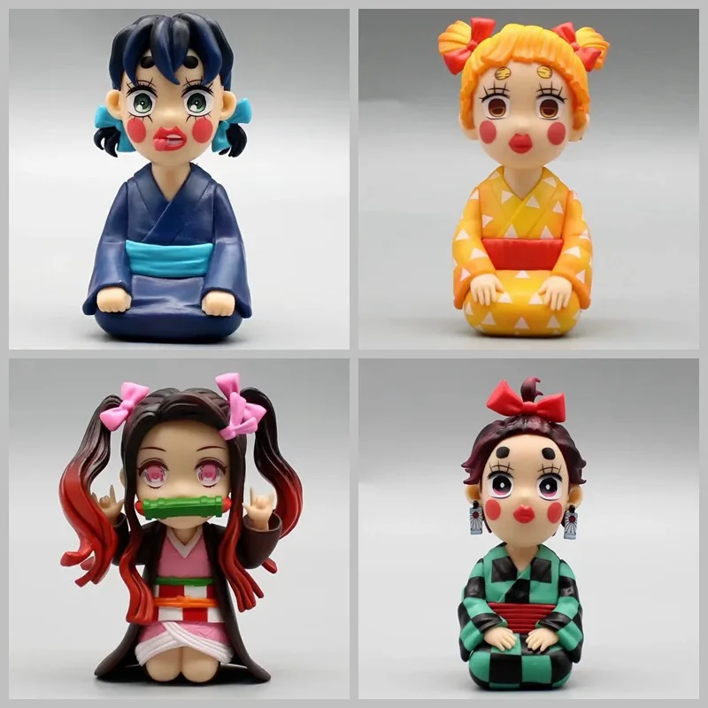 

Kawaii Anime Figure Demon Slayer Nezuko Tanjirou Zenitsu Inosuke Kyoujurou Kimetsu No Yaiba Doll Q Figural Pvc Model Gifts Toys