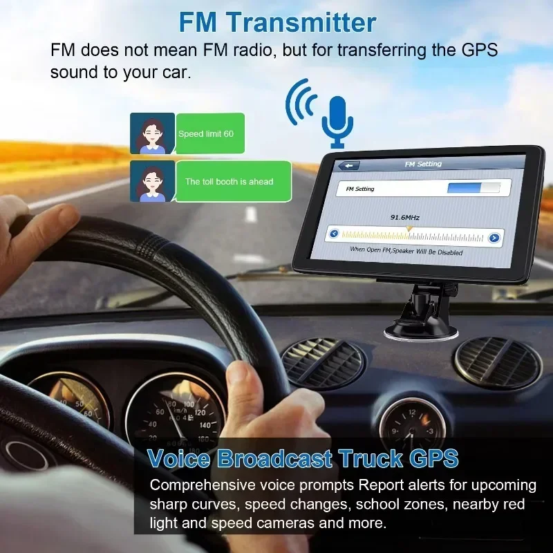 Портативный GPS-навигатор Bayerley 7 дюймов 8 ГБ 256 м с сенсорным экраном