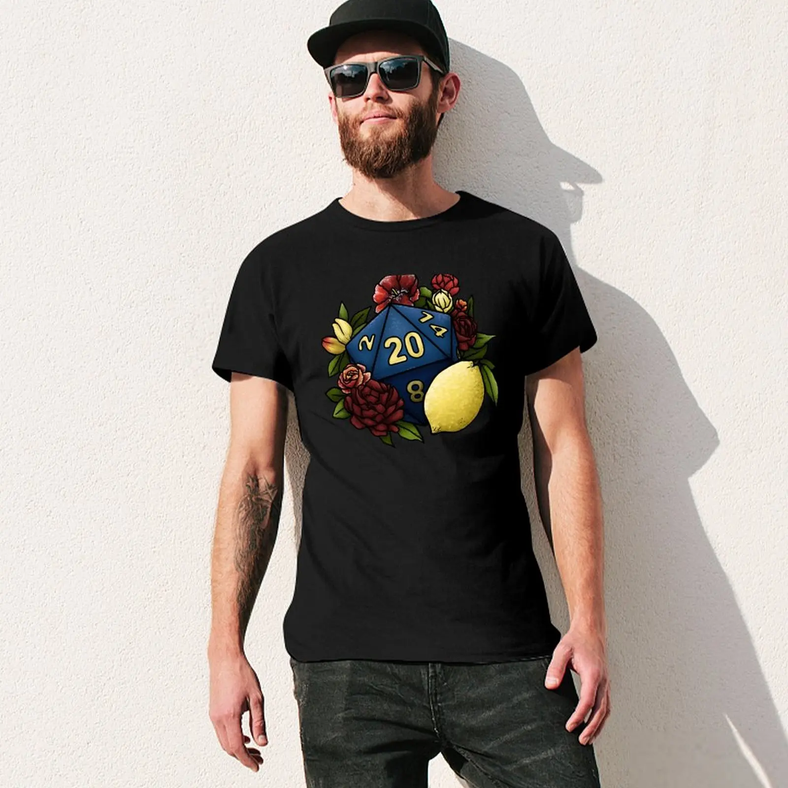 Футболка Marsala Lemon D20 Tabletop RPG Gaming Dice для мальчика лето 2025 новое издание мужские