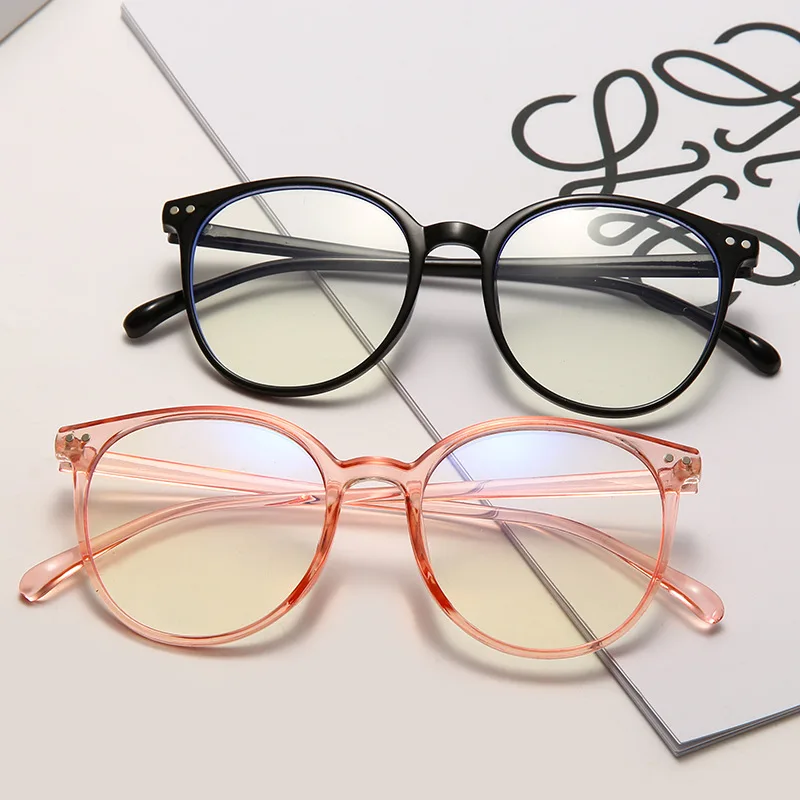 

New Round Frame Women's Computer Game Goggles Sunglasses Transparent Simple Men's Anti-blue Light Ultra-light Glasses Frame