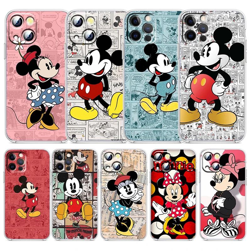 

Mickey Minnie Mouse Art For Apple iPhone 13 12 Mini 11 XS Pro Max X XR SE 2020 8 7 6 Plus 5 Transparent Soft TPU Phone Case
