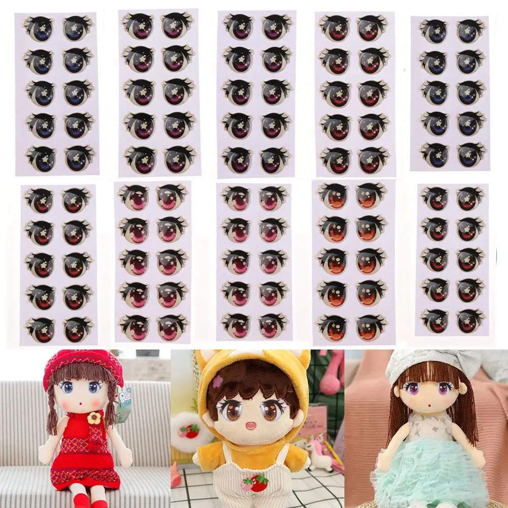 

Doll Accessories Multistyles Anime Figurine Doll Clay Decals Face Organ Paster Cartoon Eyes Stickers Star Cute Sticker