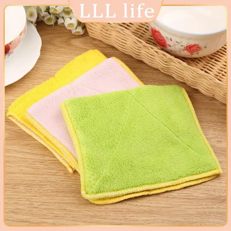 

Padded Wipes Double-sided Absorbent Soft Water Absorption Dishwashing Towel Fiber Thickened Scouring Cloth Cleaning Cloths Rag