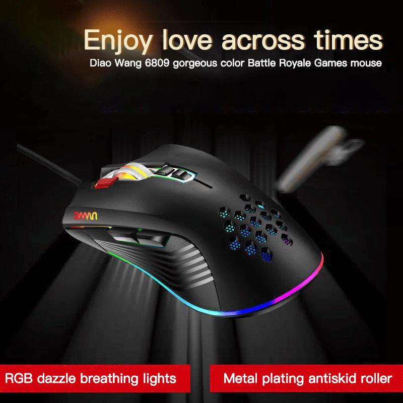 

Segment Dpi Lightweight Rgb Luminous Mouse Non-slip Roller Durable For Pc Laptop Computer Macro Programming Rgb Light Mouse
