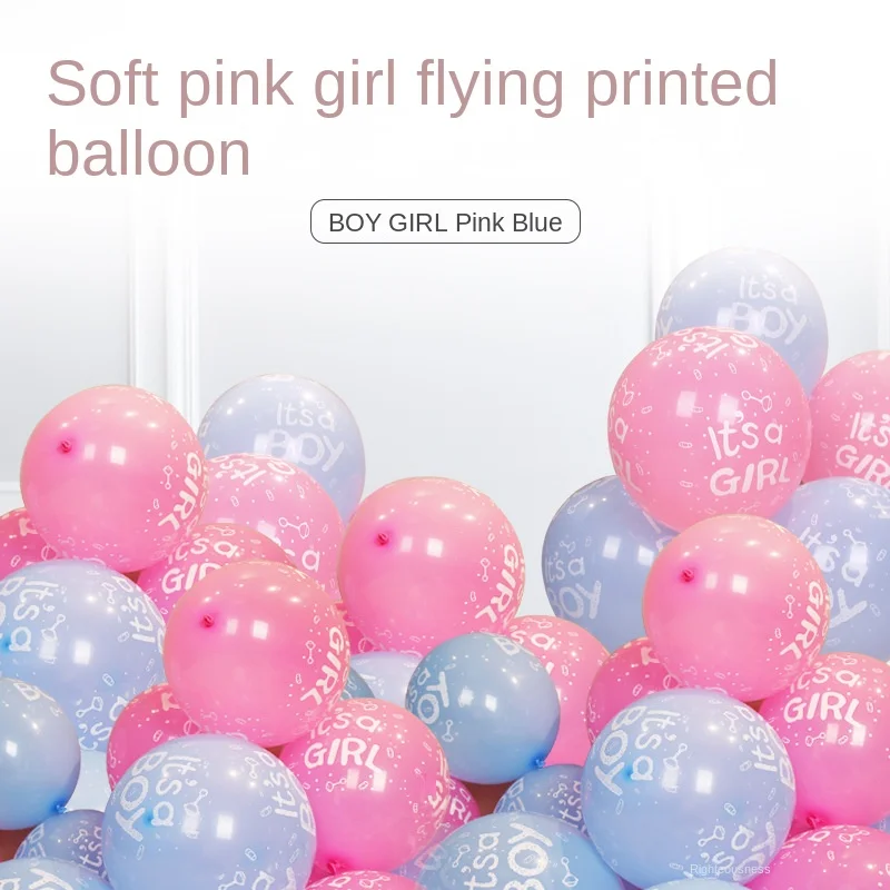 

100pcs Boy Girl Latex Balloon 12 Inch Child Baby Full Moon Birthday Kids Party Gender Reveal Decorative Balloon