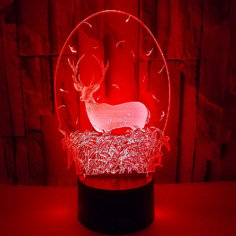 

New Year Decorations LED Elk Light Color Transformation Acrylic Lamp Christmas Gifts New Year Gift Bedroom Decoration Christmas
