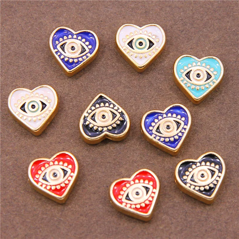 Новые 10 шт. 6 мм овальные бусины от сглаза металлические из цинкового сплава для