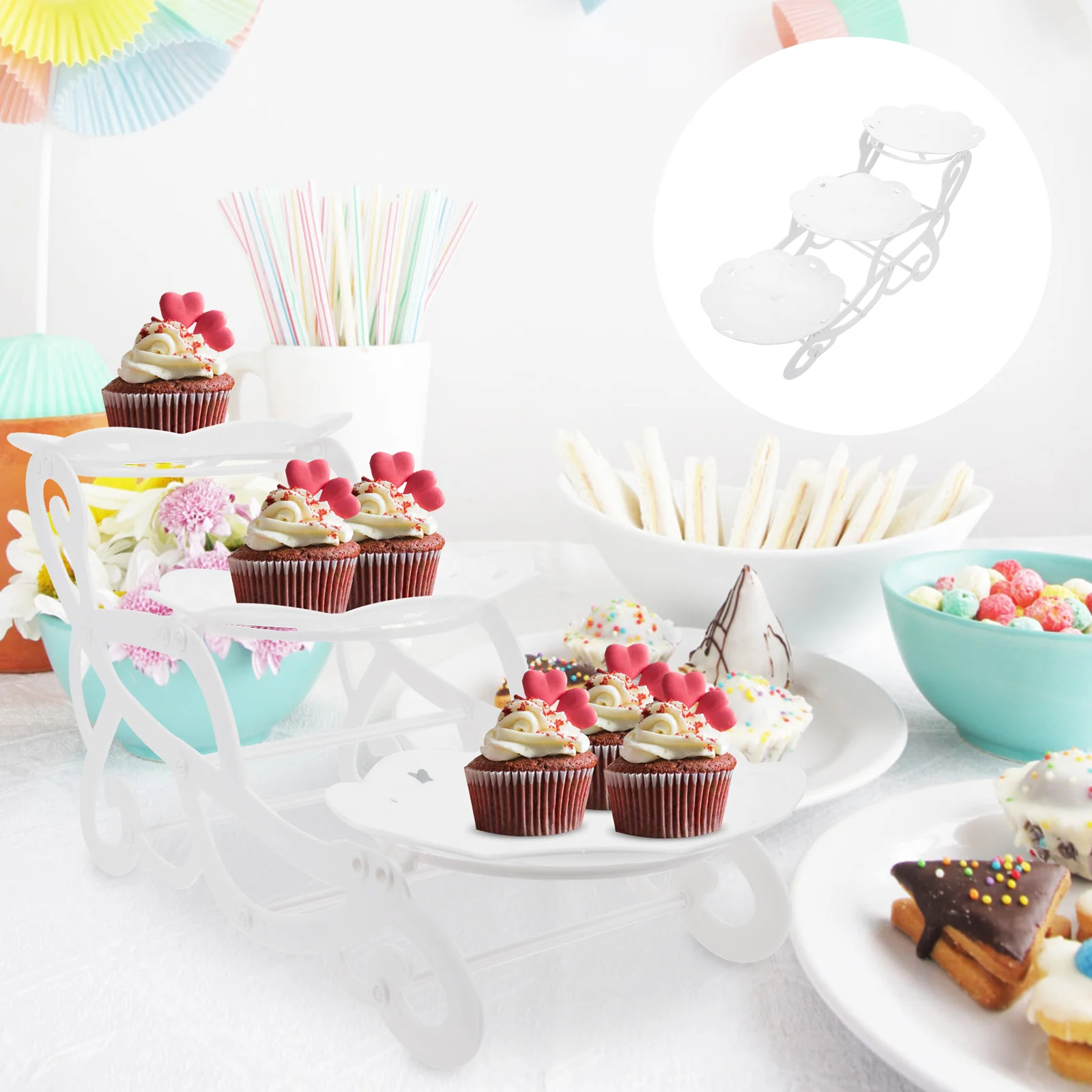 

1 Set of Cake Storage Rack Dessert Storage Holder Tabletop Decor Displaying Bracket for Party Hotel