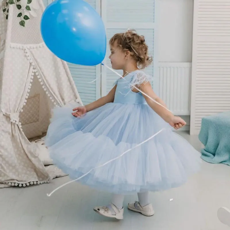 

2021 Summer Baby Girl Dress 1st Birthday Party Wedding Dress For Girl Palace Princess Evening Dresses for Bridesmaid Kid Clothes