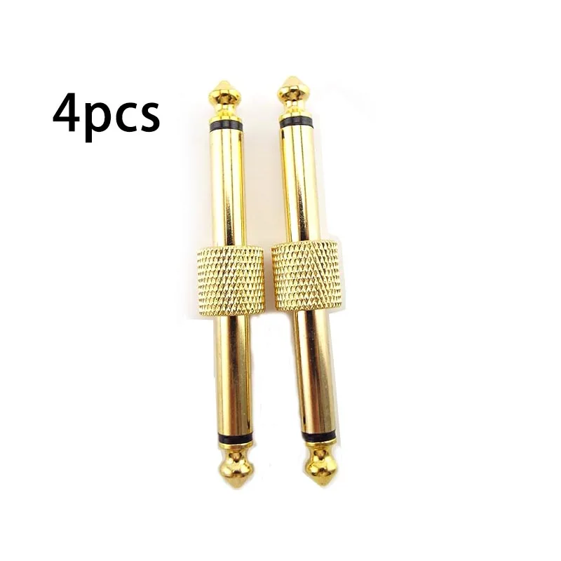 

4pcs 6.35mm Jack Guitar Effect Pedals Convert Instrument Adapter Connector Metal Solder Plug Patch Audio Adaptors D4