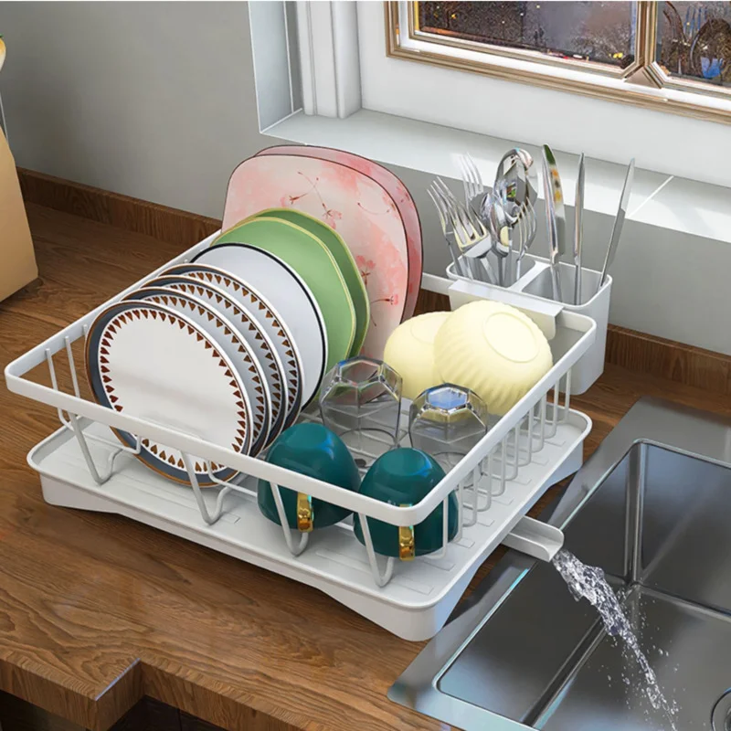 1/2 ярусная сушилка для посуды со сливной доской кухонной утвари столешница