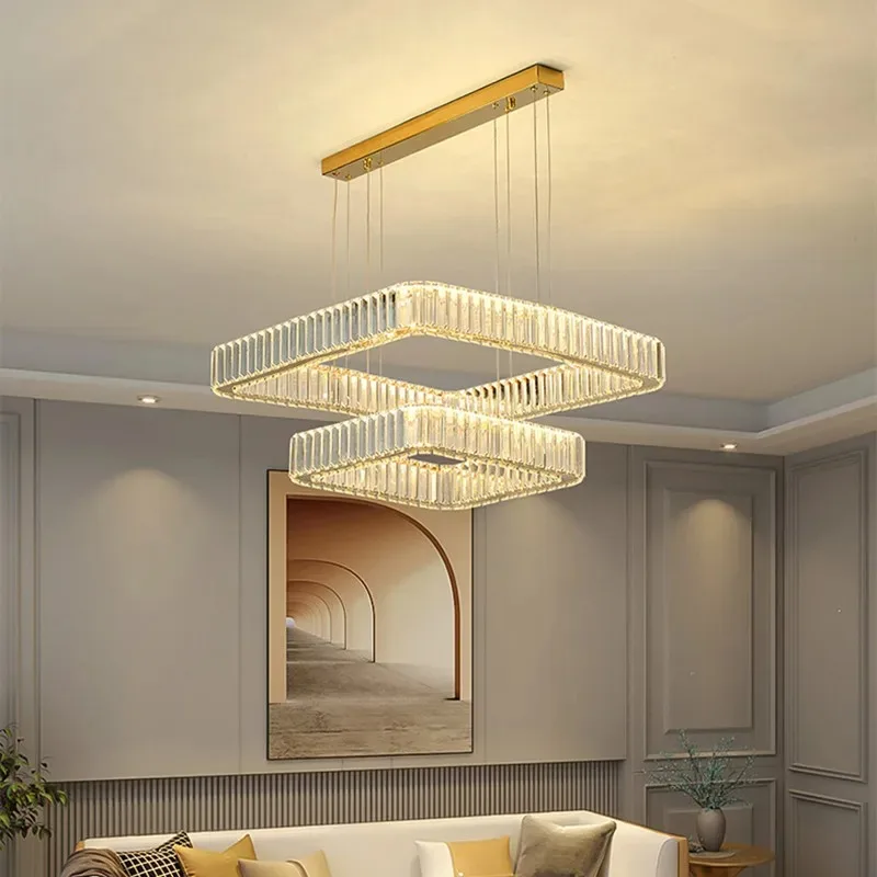 Квадратный подвесной светильник из нержавеющей стали современный дизайн