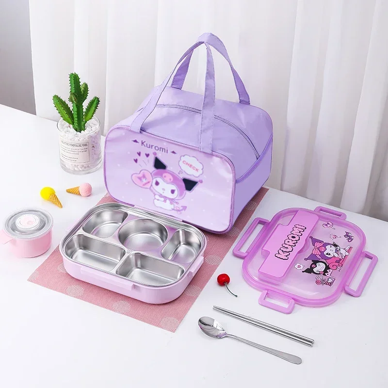 Ланч-бокс HelloKitty Kuromi милый аниме детский студенческий пригородный ланч-бокс из