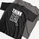 THE COOLMIND Think Outside The Box Смешные крутые Креативные мужские футболки 2017 повседневные мужские футболки с коротким рукавом и круглым вырезом футболки