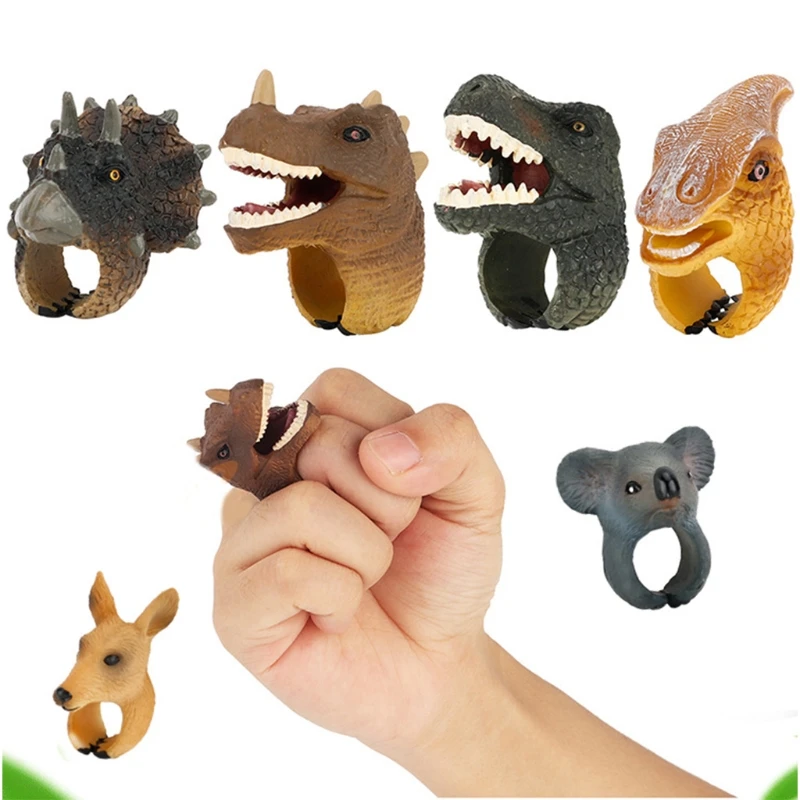 

Realistic Dinosaur Dolphin Ring Wild Animals Figure Rings Learning Party Favors Toys For Boys Girls Kids