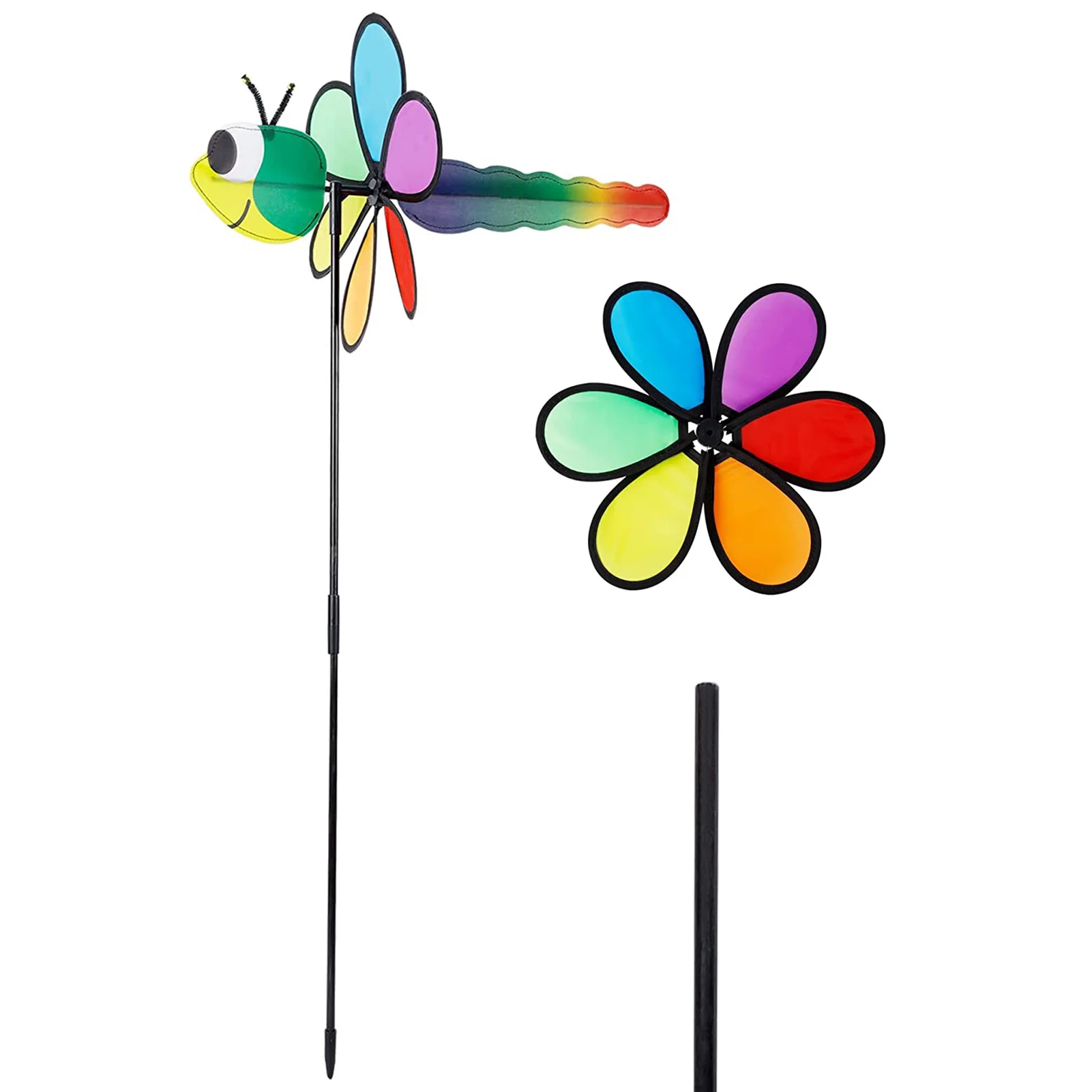 

Пластиковые радужные Мультяшные стрекозы, Симпатичные 3D Животные, пластиковые ветряные Спиннеры со стабильной колышкой, уличные газоны, па...