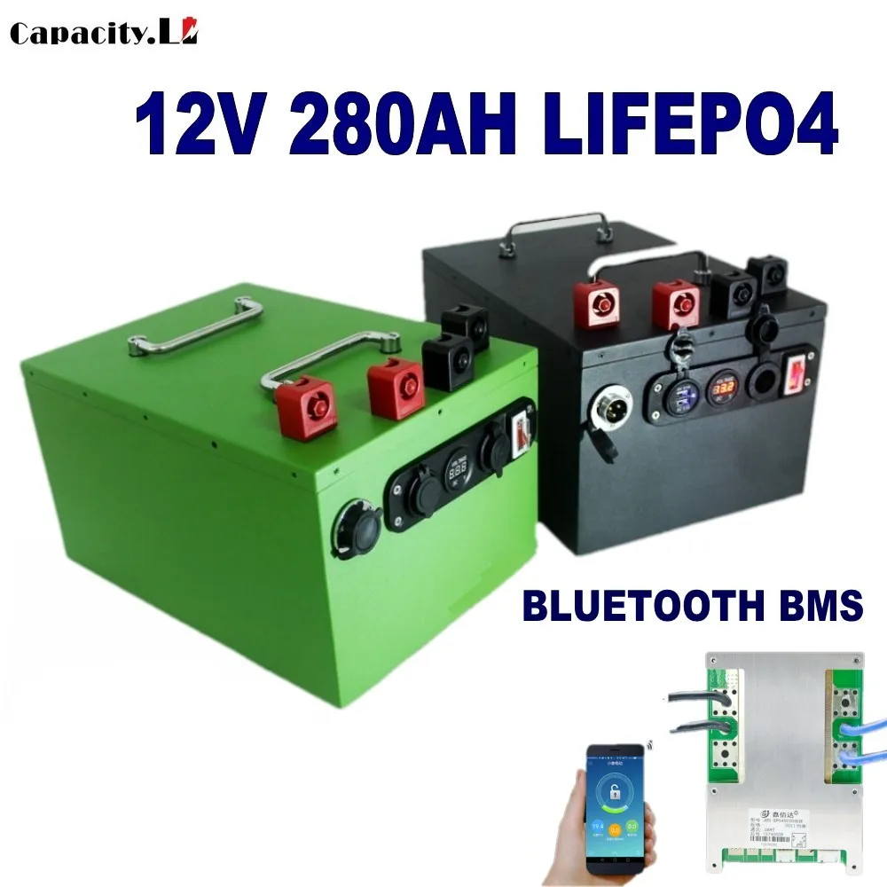 

Аккумуляторная батарея lifepo4, литий-железо-фосфатный перезаряжаемый аккумулятор с Bluetooth, BMS, для домов на колесах, солнечных батарей, кемпинга...