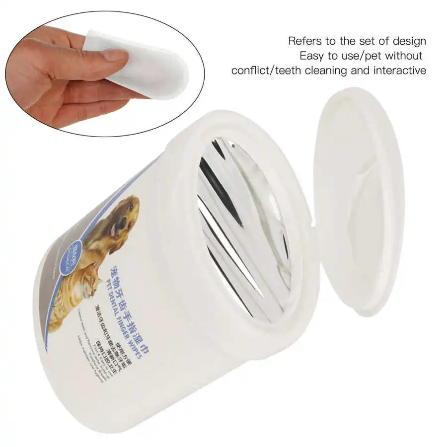 

Нетканые влажные салфетки для чистки зубов домашних животных