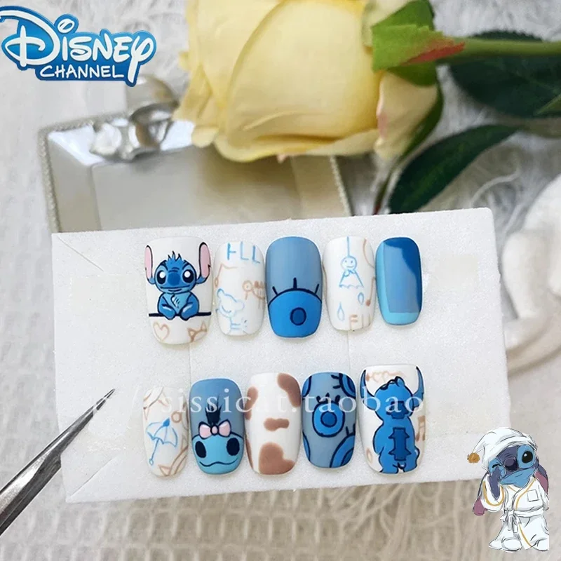 Disney Stitch накладные ногти милый мультфильм Лило и Стич патч для ногтей DIY 3D маникюр