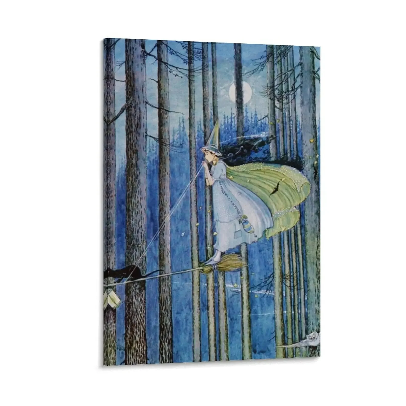 Ведьма на ее метлы от Ida Rentoul Outhwaite Холст Картина плакат эстетический настенный