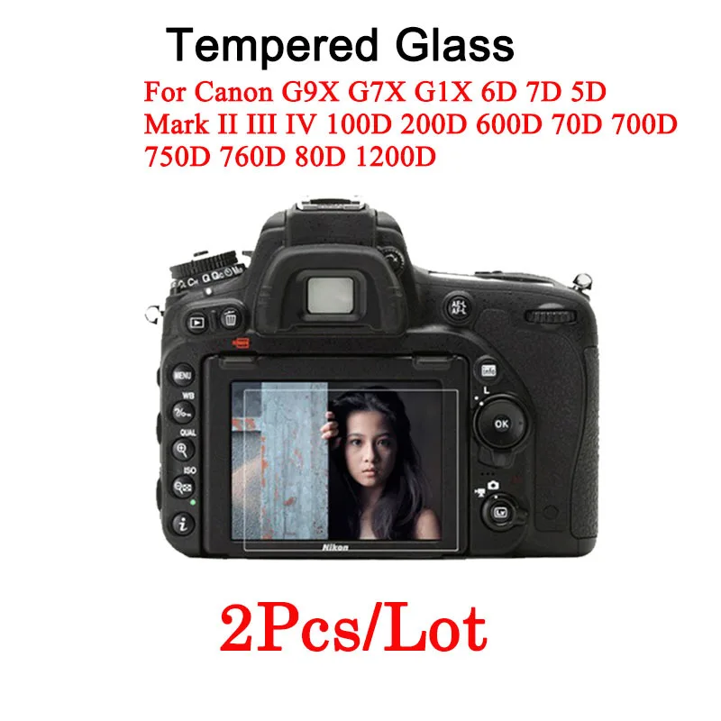 

2PCS Tempered Glass For Nikon D5000 D7100 D7200 Camera Tempered Film Nikon D850 Camera HD Clear Screen Protector Glass Film