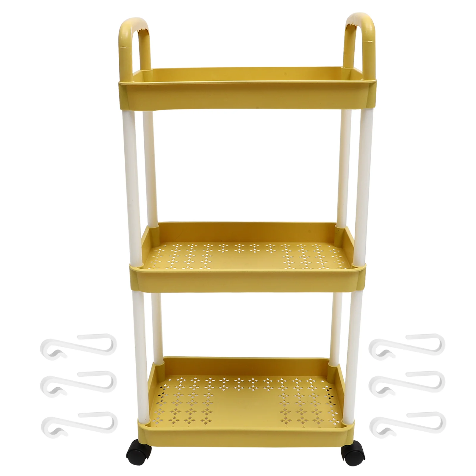 

Rolling Pantry Storage Cart 3-Tier Trolley Rolling Cart Organizer for Kitchen Auxiliary With wheels