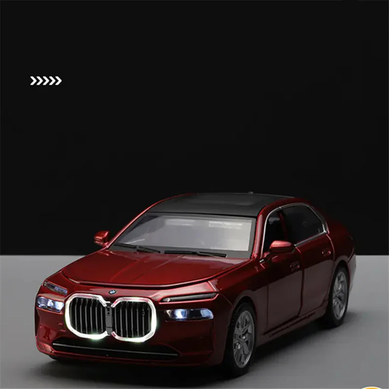 Фото 1/32 bmw i7 модель автомобиля из сплава, литая под давлением металла, новые энергетические транспортные средства, модель автомобиля, высокая имитация звука и света, коллекция детских игрушек в подарок №4