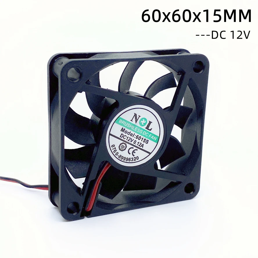 

DC12V 6015 60MM 60*60*15MM Cooling Fan Sleeve Bearing Frequency Converter Cooling Fan 2pin