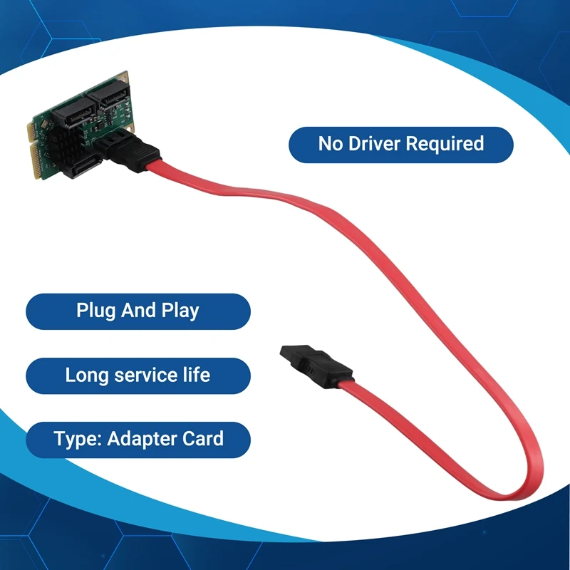 Фото Верхний адаптер расширения PCIE к карты расширения SATA Полнона высота MPCI-E к Quad SATA HDD Карта адаптера интерфейса для Synology №3