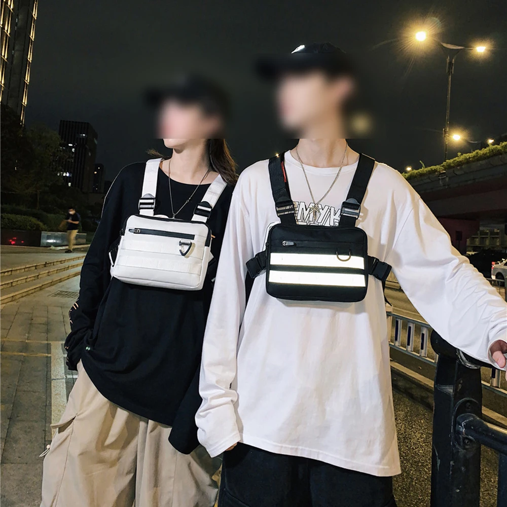 

Unisex Fashion Vest Chest Waist Bag Oxford Cloth Waistcoat Hip Hop Pouching Bag Functional Tactical Belt Bag Waist Packs