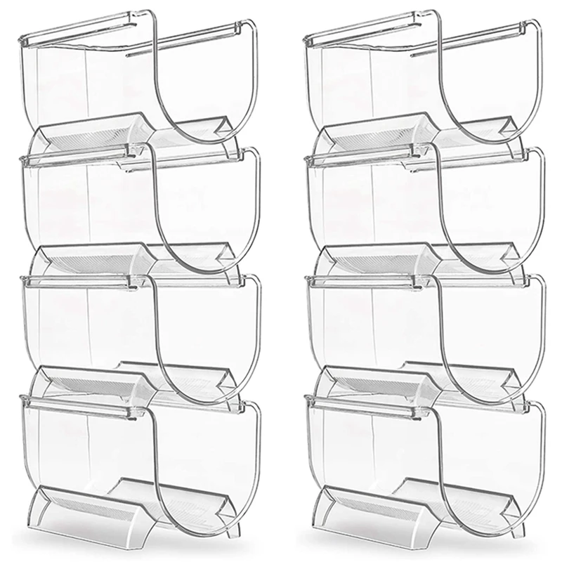 

Refrigerator Wine And Water Bottle Rack, 8-Piece Stackable Plastic Wine Rack Storage Box