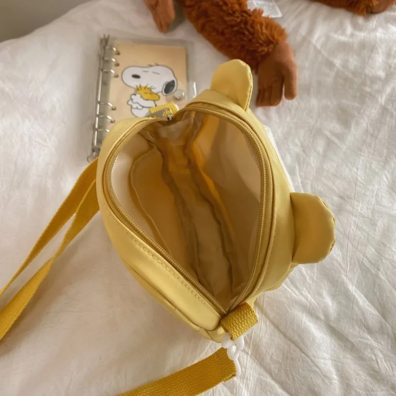 Сумка кросс-боди с милым медведем Женская Холщовая на плечо японская