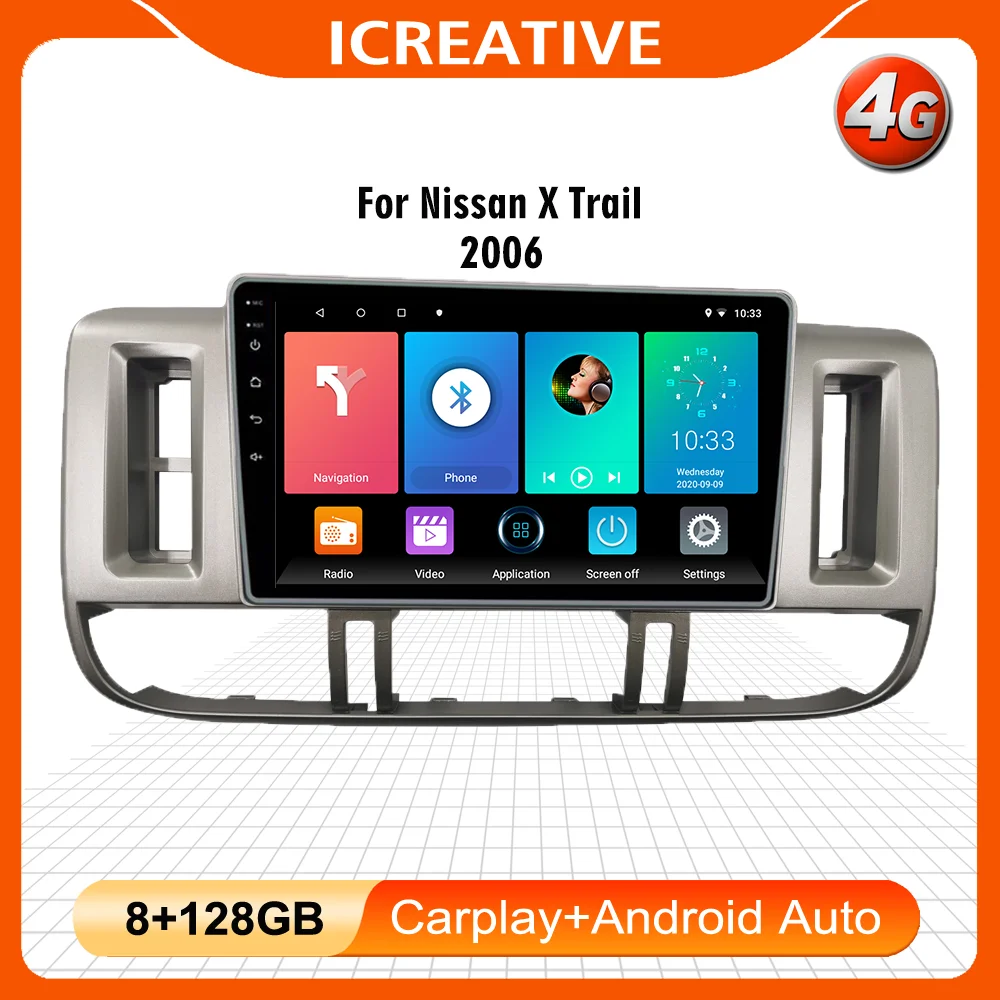 

Для Nissan X Trail 2006 9 "2Din Android 4G Carplay Автомобильный мультимедийный плеер Wifi навигация GPS головное устройство стерео с рамкой