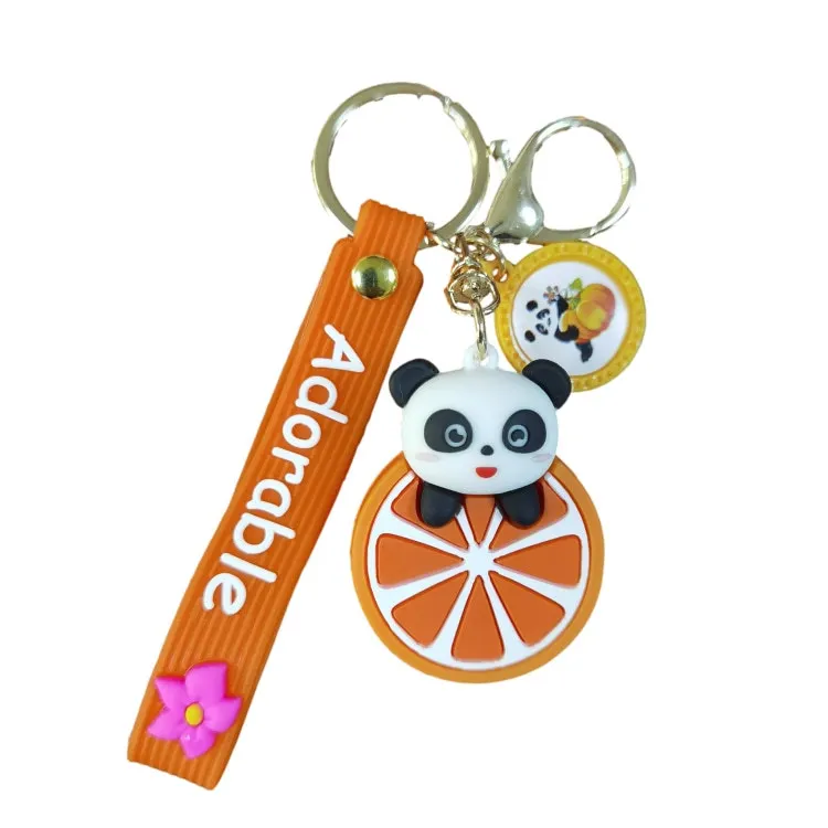 

Cute Panda Silicone Keychain Doll PVC Pendant Car Bag Key Chain Rings Free Shipping Car Accessories For VW Honda Ford Golf Smart