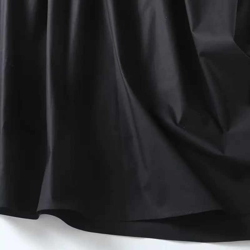 Женская хлопковая юбка средней длины с высокой талией и разрезом