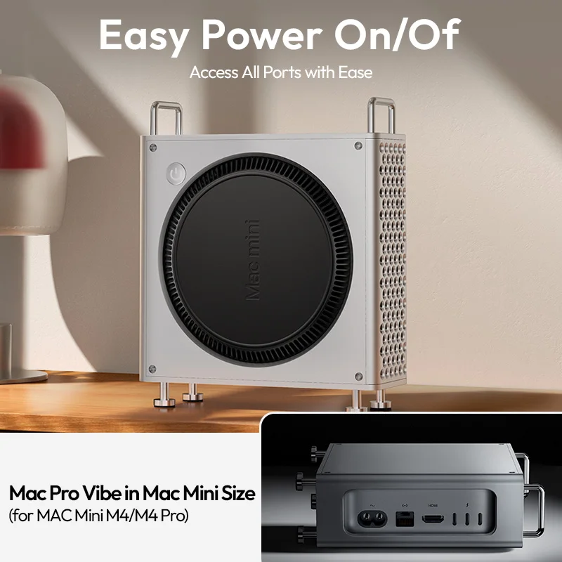 Фото Ulanzi QT01 Mac Мини-чехол из алюминиевого сплава для Mac Mini M4/M4 Pro Оптимизированное рассеивание тепла DIY MAC Мини-подставка Магнитная настройка №2
