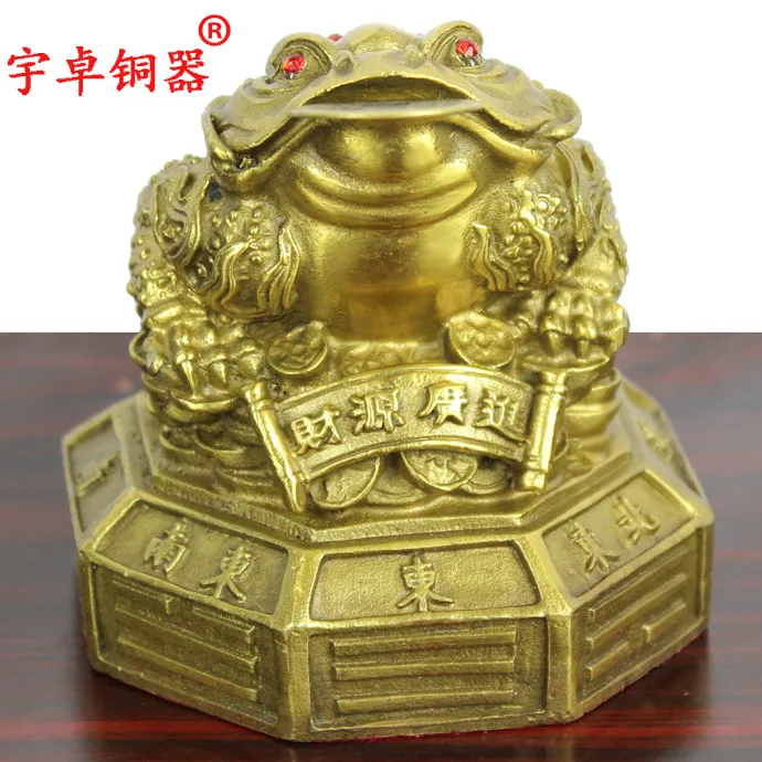 Yu Zhuo copper bronze gossip three legged toad toad Caiyuanguangjin Home Furnishing decorative ornaments business sroom