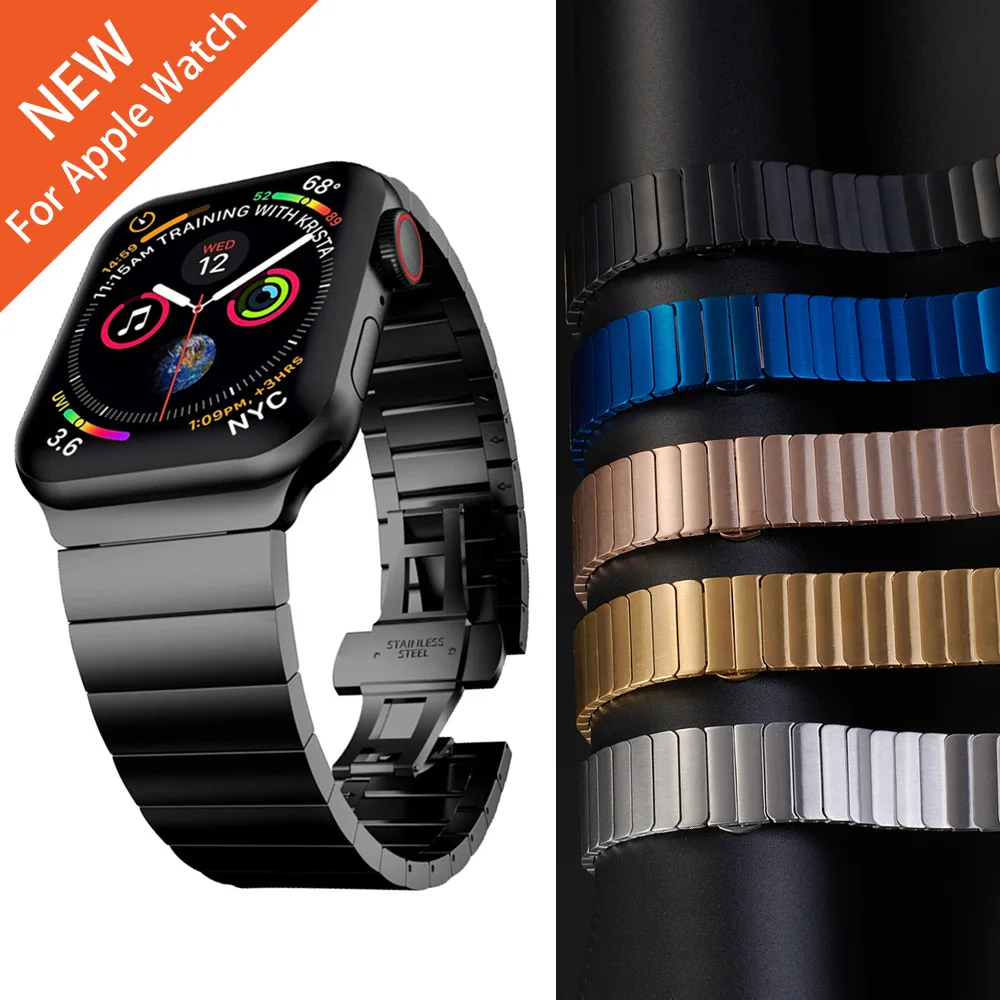 

For Apple Watch 6 Luxurious Stainless Steel Butterfly Metal Strap 40mm 44mm IWatch 5 4 3 SE 38mm 42mm Bracelet Watchbands