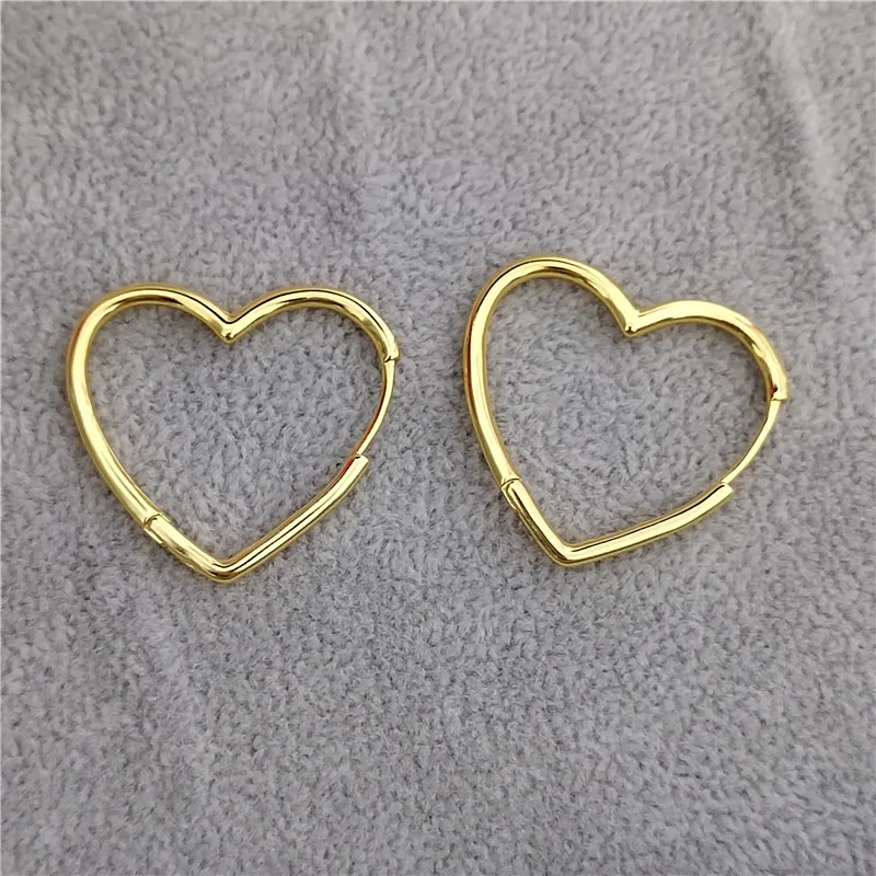 Позолоченные серьги-кольца в форме сердца для женщин и девушек свадебные