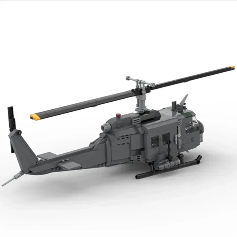 Военная модель Moc строительные кирпичи UH-1H Iroquois Huey технология вертолета