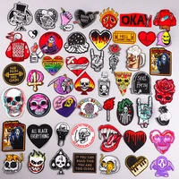 prajna punk skeleton embroidered patches on clothes love patch for clothes skull patch badges iron on patches for clothing diy